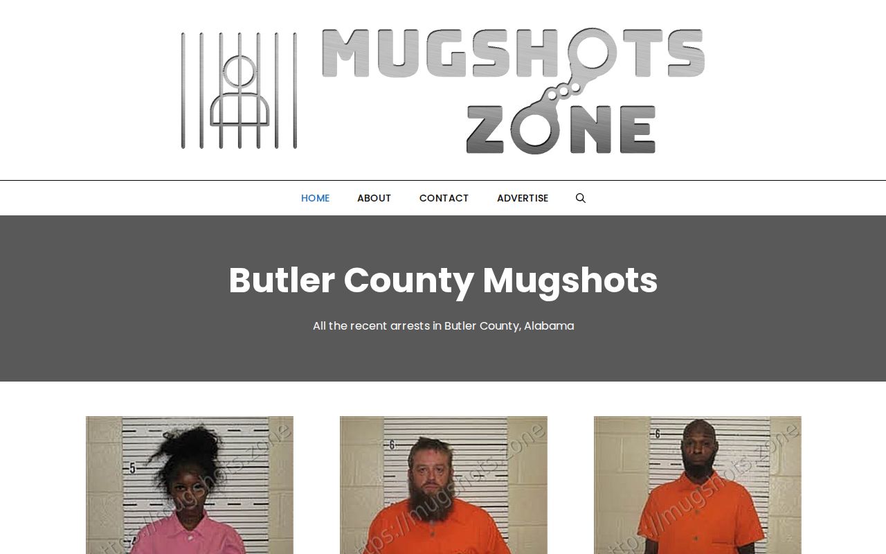 Mugshots.zone Butler County unofficial aggregator page with republished booking entries